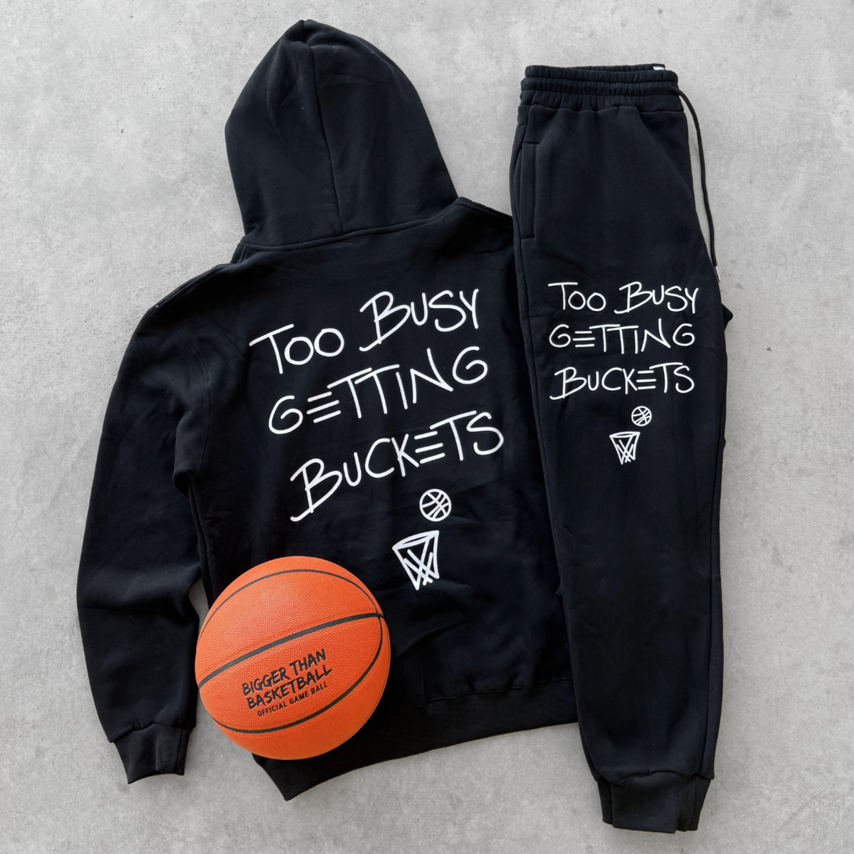 Too Busy Getting Buckets - Hoodie - Black