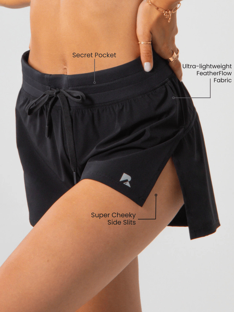 Cheeky Flyaway Women's Split Running Shorts - Black