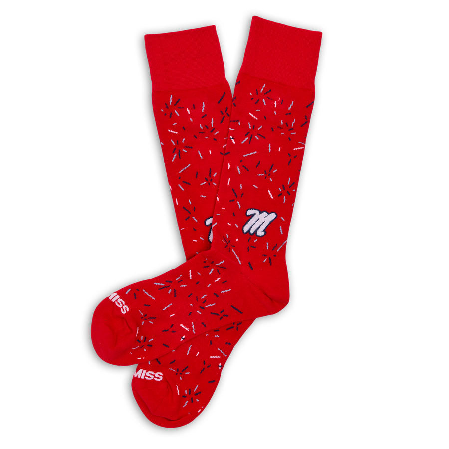 Red Confetti Dress Socks