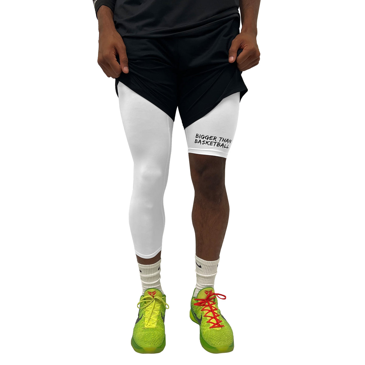 Single-Leg Compression Tights - Right - White